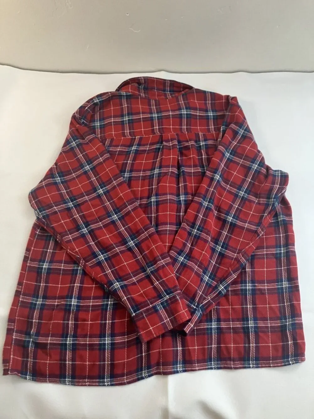 John Blair Mens Red Plaid Long Sleeve Button-Up Shirt XL RG 100% Acrylic